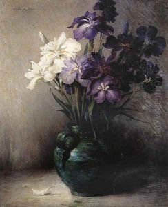 Japanese Iris - Six Varieties by John Ferguson Weir