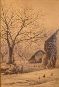 Paysage Enneige by Henri Marcette