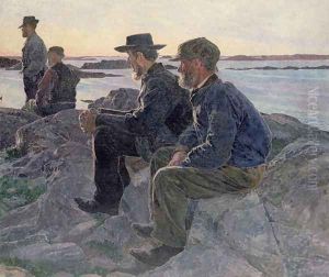 On the Rocks at Fiskebackskil, 1905-6 by Carl Wilhelm Wilhelmson