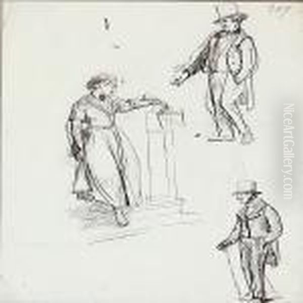 Four Person Studies On One Sheet Rekto And Verso - view 1