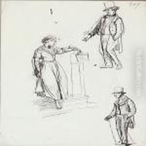 Four Person Studies On One Sheet Rekto And Verso