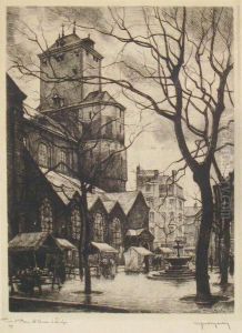 Tour Et Place Saint-denis A Liege by Alfred Martin