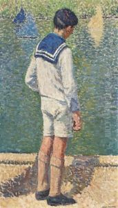 Petit Garcon Au Bord Du Bassin Du Jardin Du Luxembourg A Paris