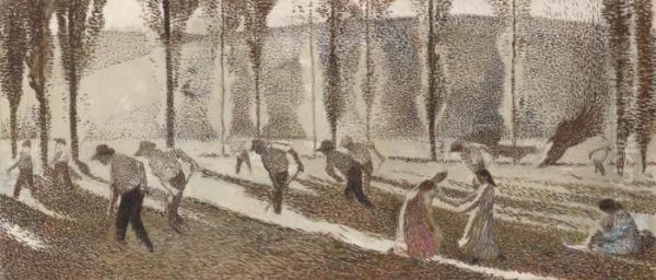 Etude Pour 'les Faucheurs' Or Bastide Du Vert by Henri Martin