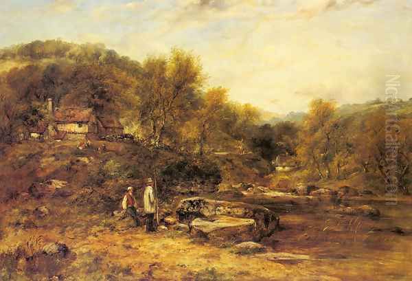 Anglers by a Stream - view 1