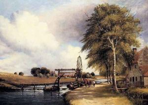 The Lock At Stanton On The Little Ouse In Norfolk by Frederick William Watts
