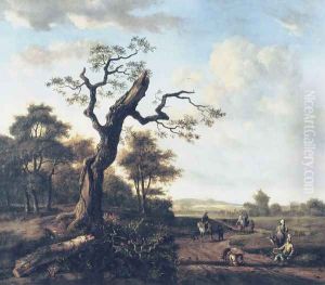 Landscape with a Hawking party by Jan Wijnants