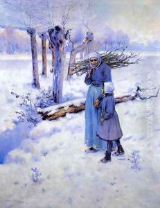Gathering Firewood by John Dawson Watson