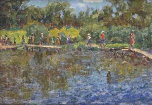 At The Lake by Ilya Ivanovich Mashkov