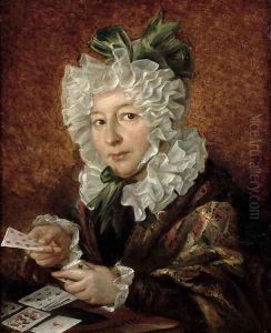 Portrait of a Woman Playing Patience, 1829 by Walenty Wankowicz