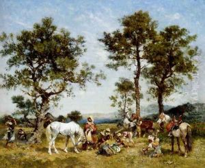 Setting up camp by Georges Washington