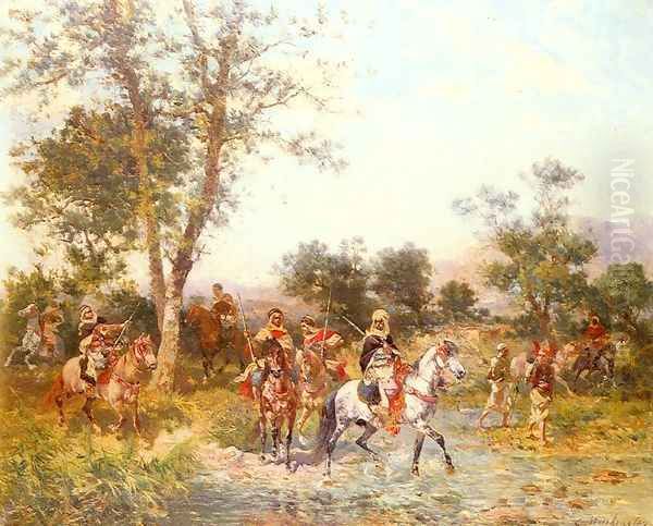 Cavaliers Arabes A L'Abreuvoir (Arab Riders at the Oasis) - view 1