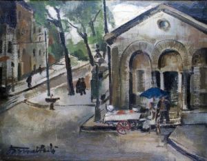 Paris, La Marchande De Quatre Saisons Devant Une Maison De L'octroi Paris, La Marchande De Quatre Saisons Devant Une Maison De L'octroi