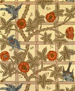 Consider the lilies of the field curtain, designed 1897 by Candace Thurber Wheeler