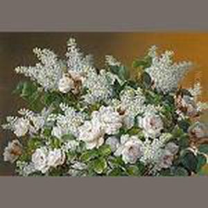 Roses And Lilacs by Raoul Maucherat de Longpre