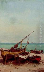 Bateaux de peches sur la plage