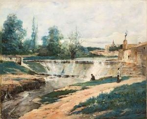Cascade Aux Alentours D'un Village.
