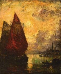 Soleil Couchant A Venise.