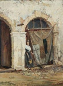 Femme En Habit Provencal Dans Une Ruelle Femme En Habit Provencal Dans Une Ruelle
