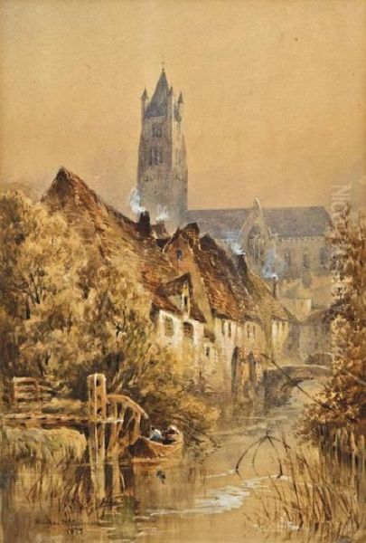View On The Canal In Bruges, Belgium (painted On The Spot) - view 1