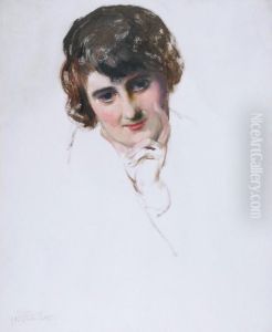 Portret Kobiety by Jozef Mecina-Krzesz
