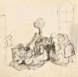 Zeny Pri Krizi (pohreb?) by Ladislav Mednyanszky