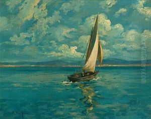 Marina Con Velero by Eliseu Meifren i Roig