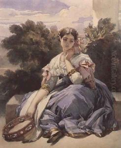 P 669 A Girl of Frascati 1838 by Hermann Winterhalter