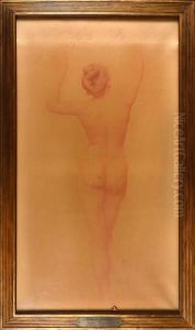 Etude De Femme Nue De Dos by Emile Rene Menard