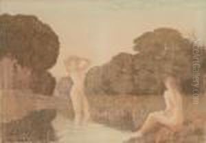 Les Baigneuses by Rene Joseph Menard