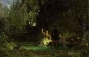 Parklandschaft Mit Personen In Historisieren- by Barthelemy Menn