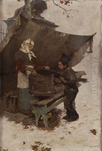 Marchande De Marrons by Edouard Menta