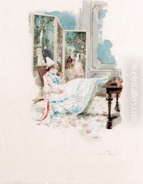 A Lady At A Masked Ball; Ladies In A Conservatory - view 1