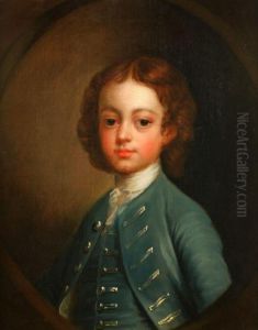 Portrait Of A Young Boy In A Blue Jacket And Waistcoat
