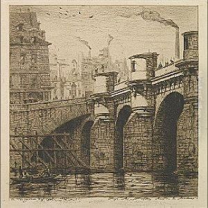 Le Pont-neuf (two States) by Charles Meryon