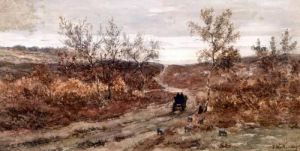 Heidelandschap Met Kar by Hendrik Willem Mesdag