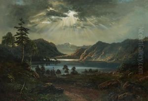Insjolandskap Med Segelbat by Carl Ludvig Messmann