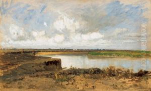 The Bend Of The Tisza By Szolnok by Geza Meszoly