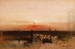 Sunset by Geza Meszoly