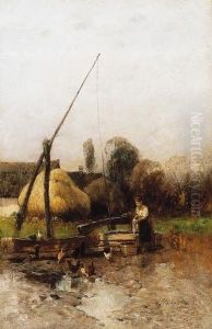 Girl At The Shadoof by Geza Meszoly