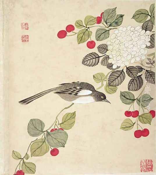 One of a series of paintings of birds and fruit, late 19th century 4 - view 1