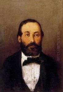Portrait Of A Man, About 1880 by Geza Meszoly