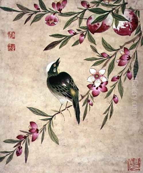One of a series of paintings of birds and fruit, late 19th centur - view 1
