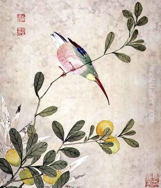 One of a series of paintings of birds and fruit, late 19th century 5 - view 1