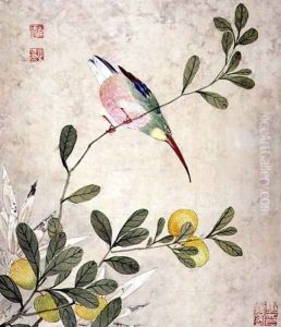 One of a series of paintings of birds and fruit, late 19th century 5 by Guoche Wang