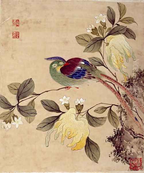 One of series of paintings of birds and fruit, late 19th century - view 1