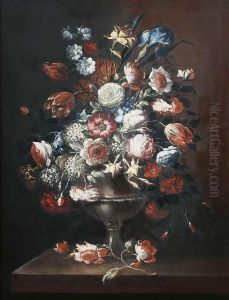 Stilleben Mit Prachtigem Blumenbukett by Johann Martin Metz