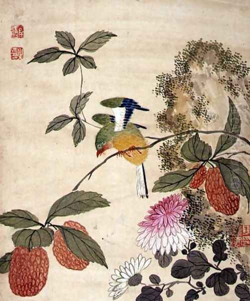 One of a series of paintings of birds and fruit, late 19th century 7 - view 1