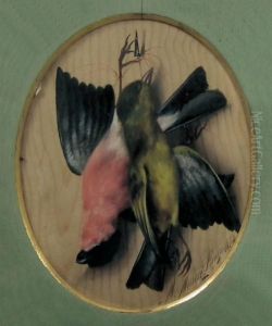 Still Lives Each Depicting Two Differing Dead Birds Hung On A Wooden Board by Michaelangelo Meucci