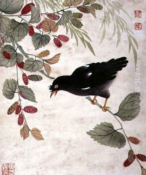 One of a series of paintings of birds and fruit, late 19th century 6 - view 1
